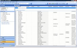Outlook Contacts List